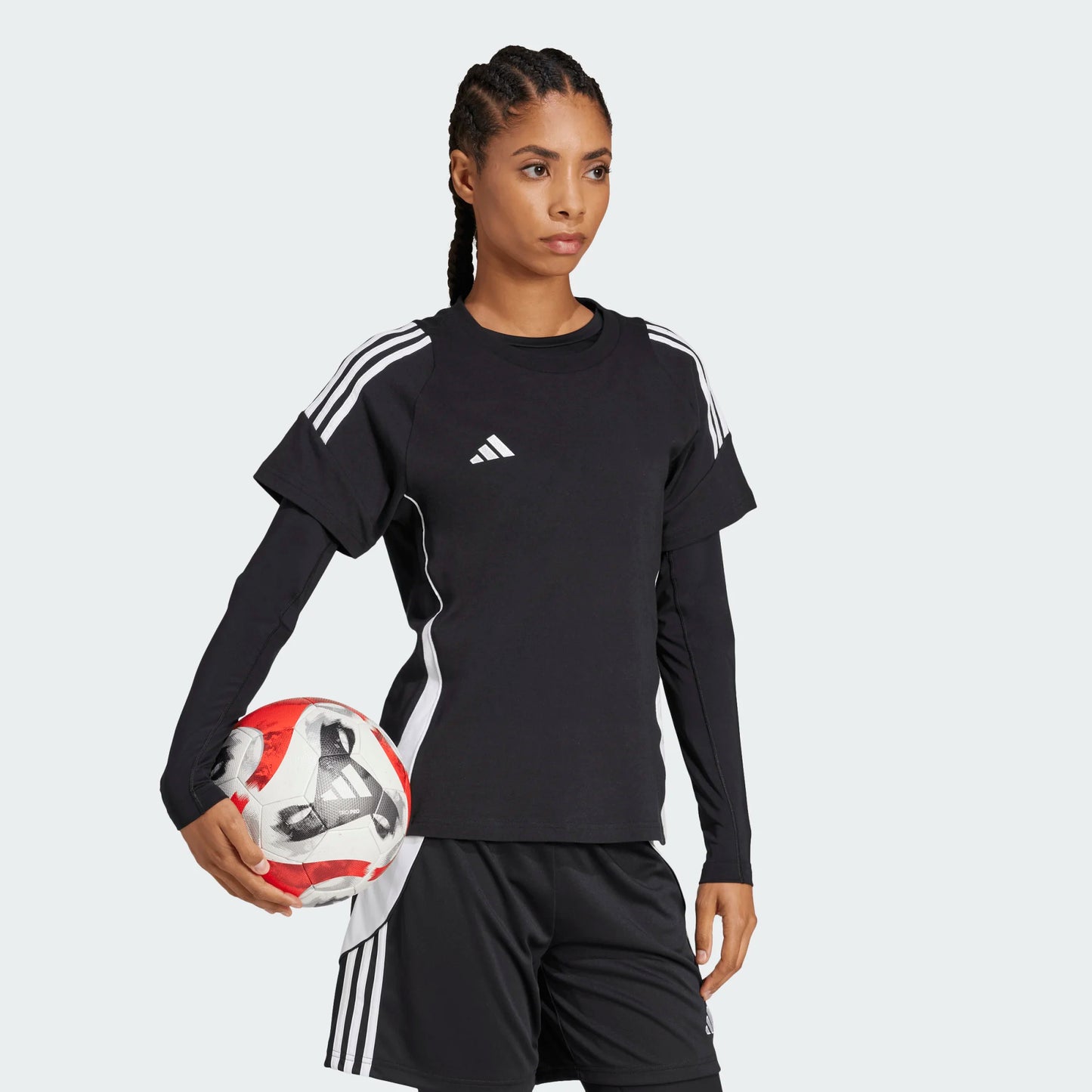adidas Women's Tech Fit Long Sleeve Tee Black front full