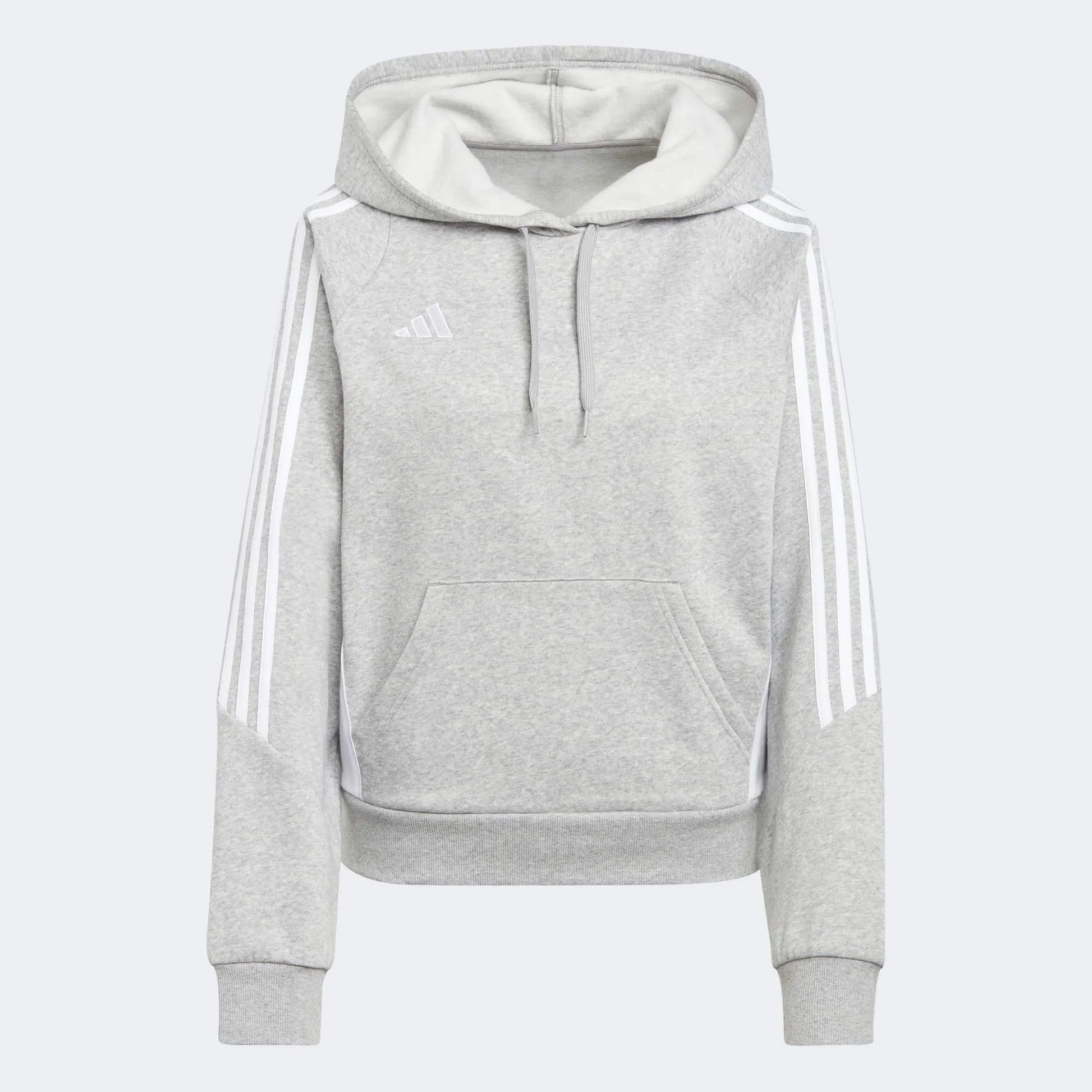 adidas Women's Tiro 24 Sweat Hoodie Medium Grey Heather/White (Front)