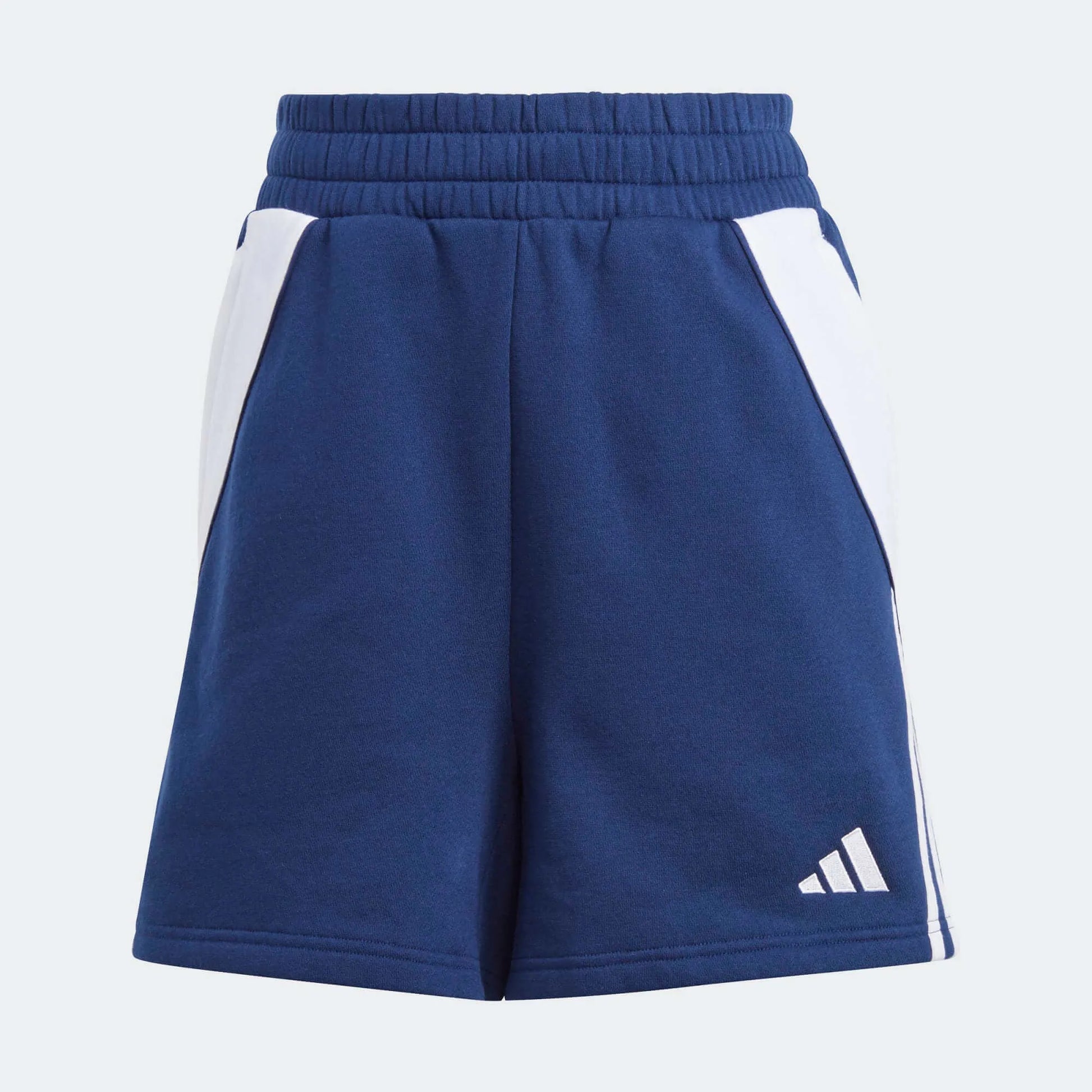 adidas Women's Tiro 24 Sweat Shorts Medium Grey Team Navy Blue 2/White (Front)