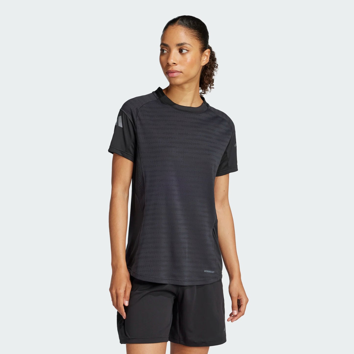 adidas Women's Tiro 25 Pro Training Jersey Black (Model - Front)