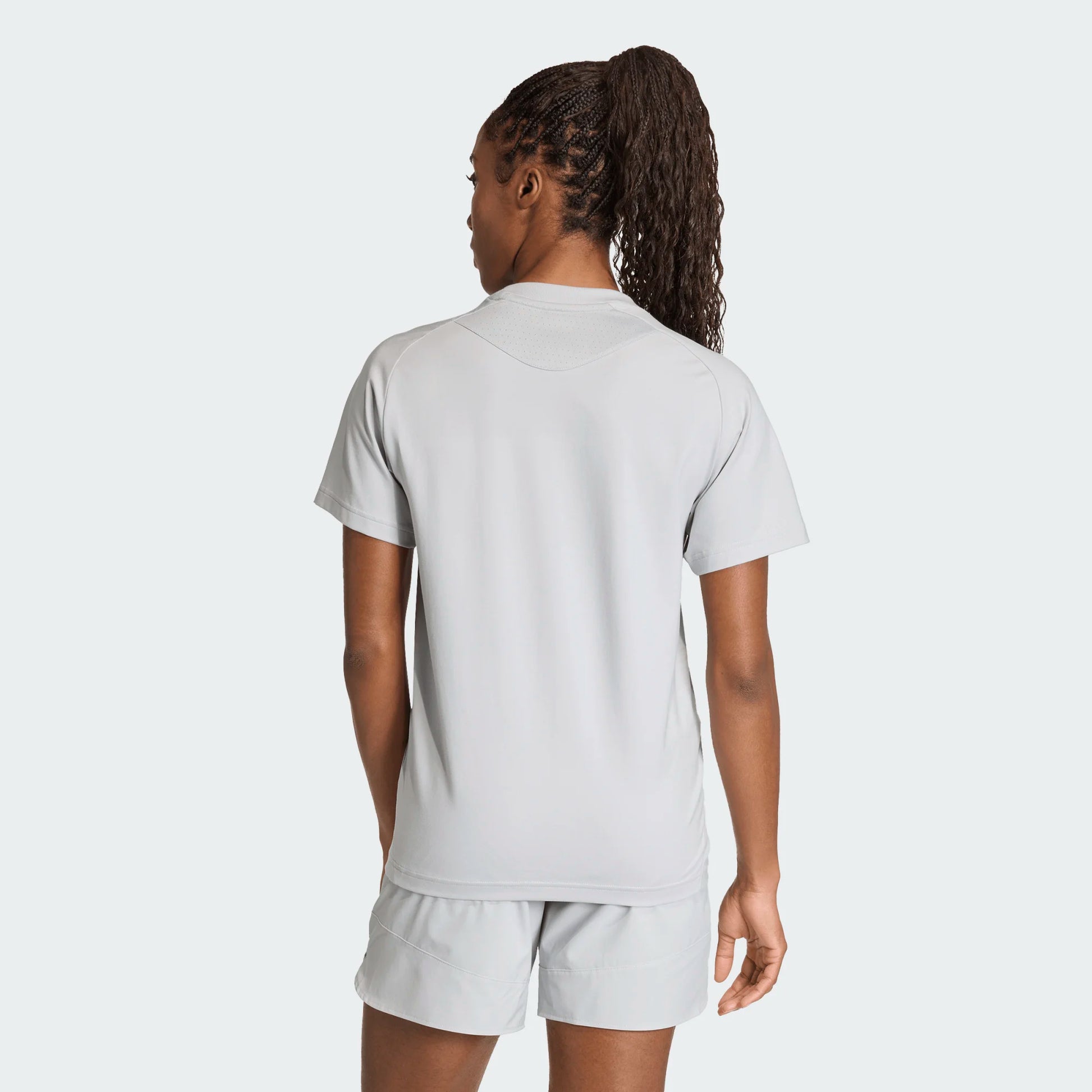 adidas Women's Tiro Travel Tee Team Light Grey back