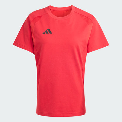 adidas Women's Tiro Travel Tee Team Power Red front