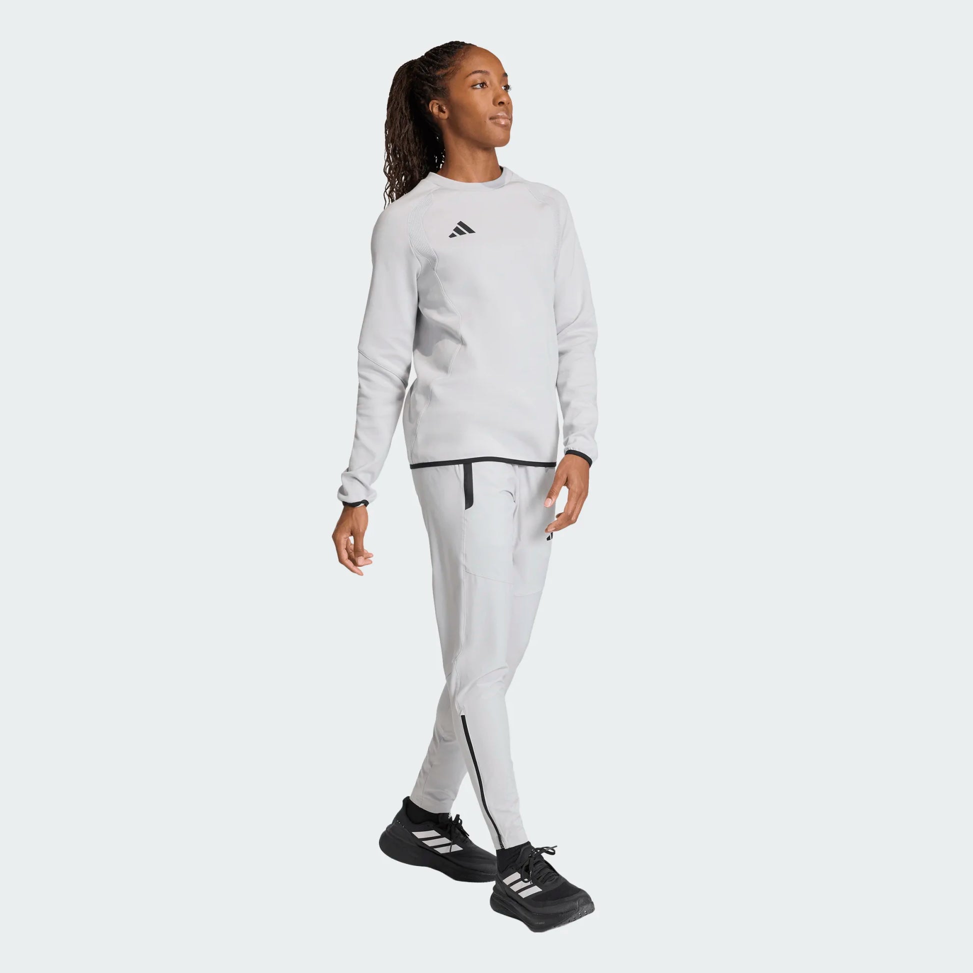 adidas Women's Tiro Travel Woven Pants Team Light Grey full