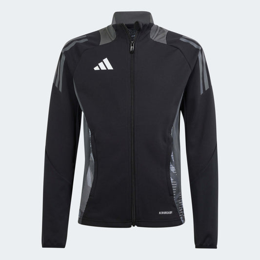 adidas YOUTH Tiro24 Competition Training Jacket Black-Team Dark Grey (Front)