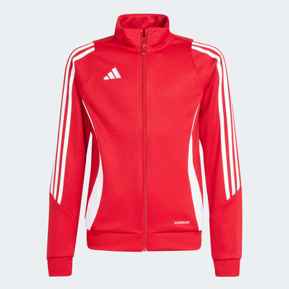 adidas YOUTH Tiro24 Training Jacket Team Power Red 2-White (Front)