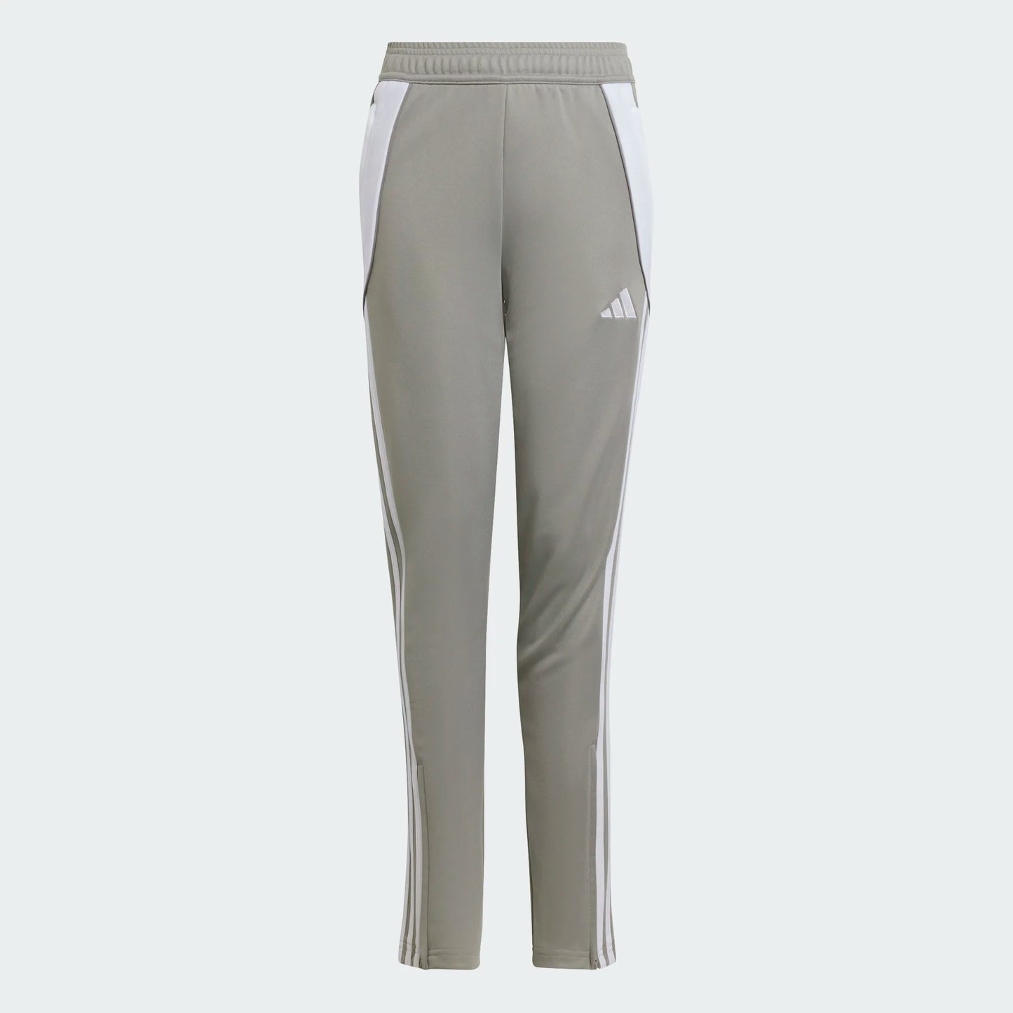 adidas Youth Girls Tiro 24 Training Pants Team Mid Grey/White (Front)