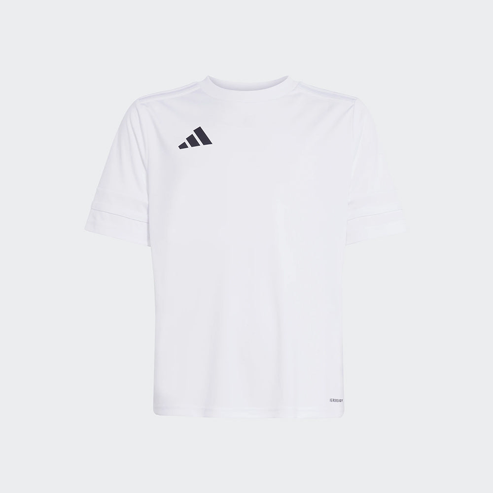 adidas Youth Squadra 25 Jersey Short Sleeve White/White/Black (Front)