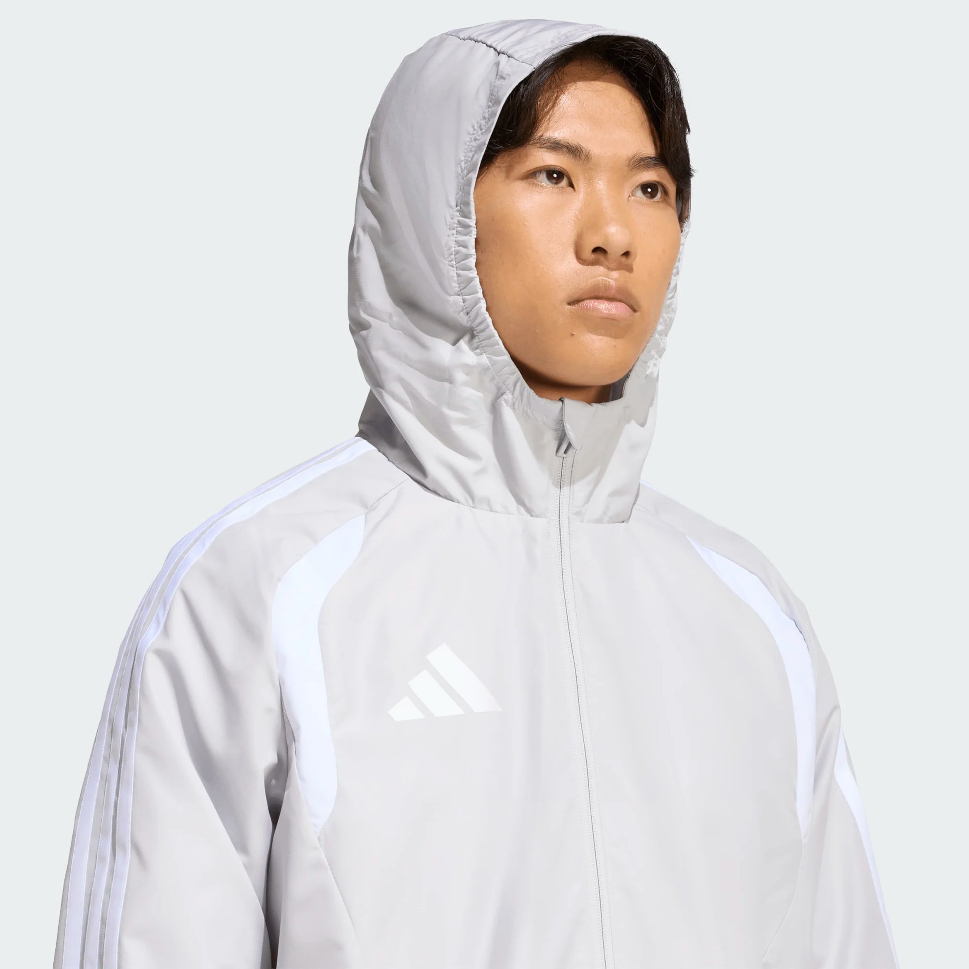 adidas Men’s Tiro 26 Competition All Weather Jacket Team Light Grey Hood
