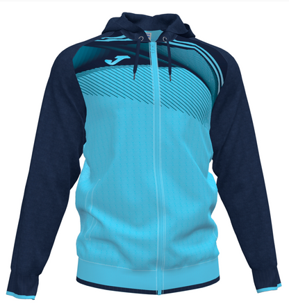 Joma Supervova II YOUTH Hoody Jacket-Turquoise/Dark Navy